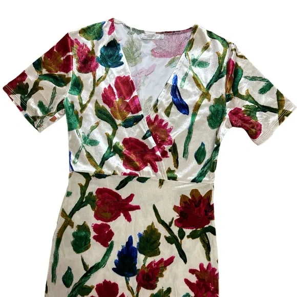 Zara Floral Velvet Dress - Picture 6 of 9